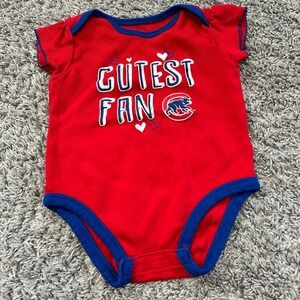 Chicago Cubs "Cutest Fan" Baby Bodysuit Red Blue Infant‎ Size 18 Months